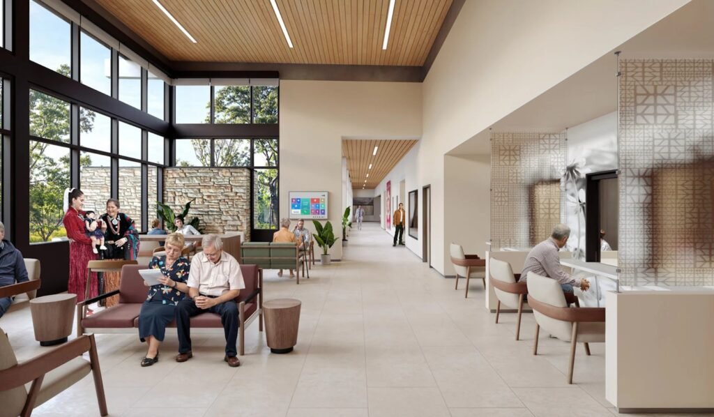 Rendering of outpatient clinic and pharmacy exterior