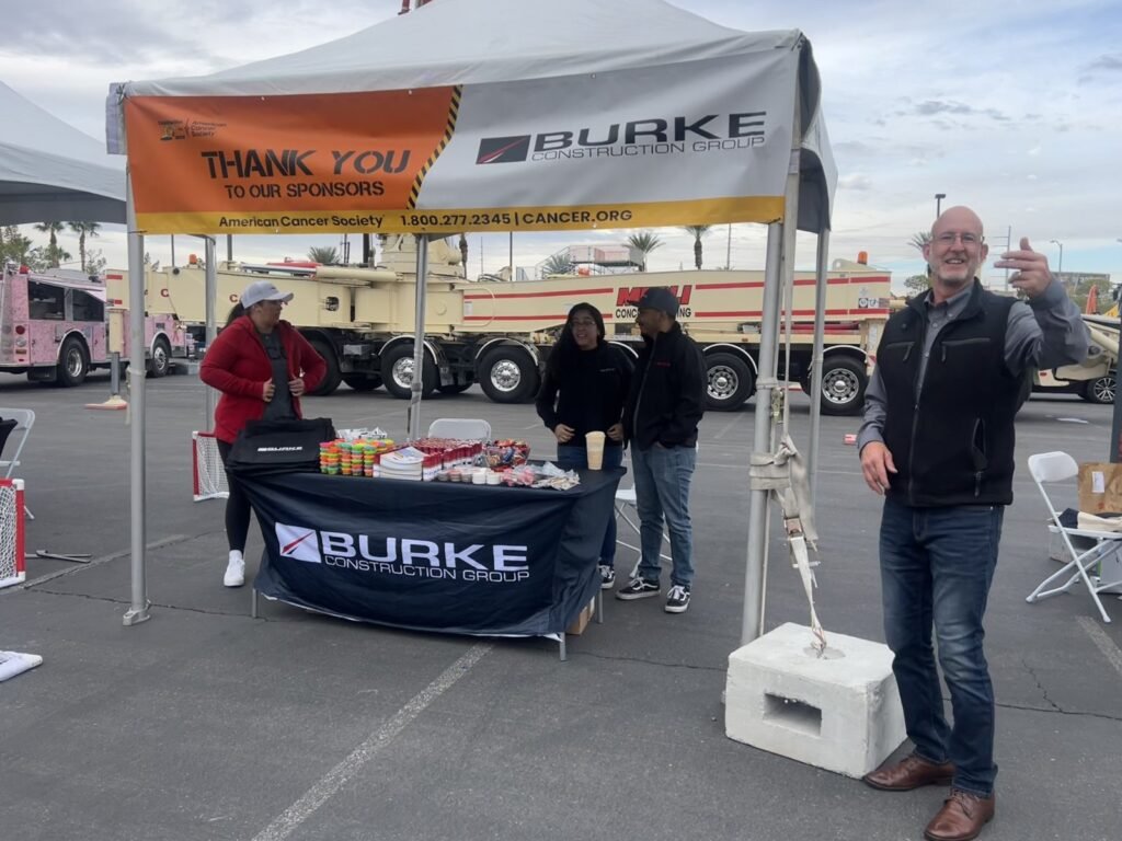 Peter Pendleton at a Burke Construction Group community sponsor booth