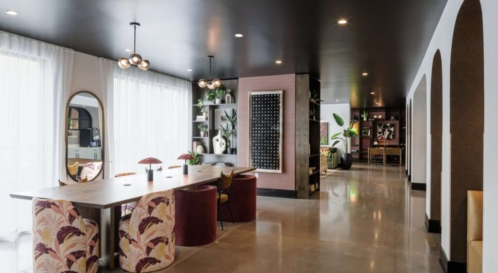 Completed resident lounge interior
